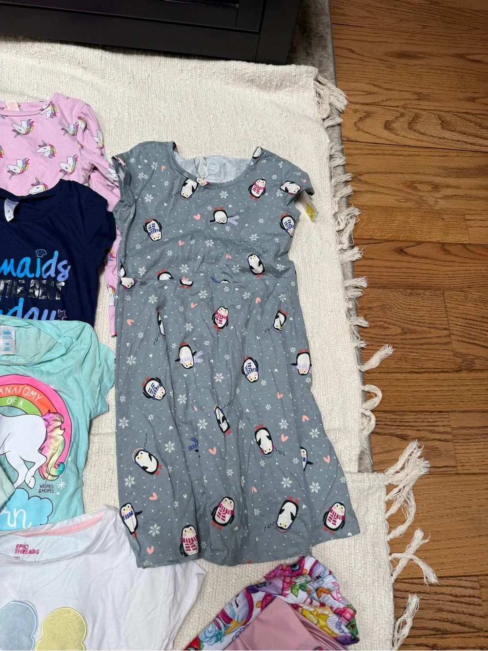 Bundle of 14 items size 10-12 Kids Pink and Multicolor Tops and Bottoms